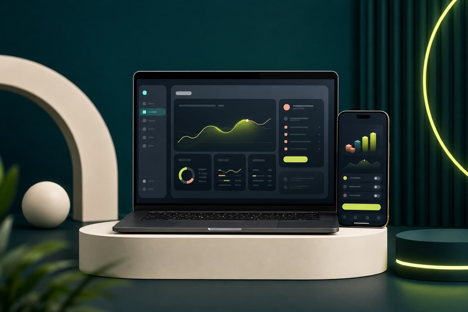Modern web dashboard and mobile application created by Techvior